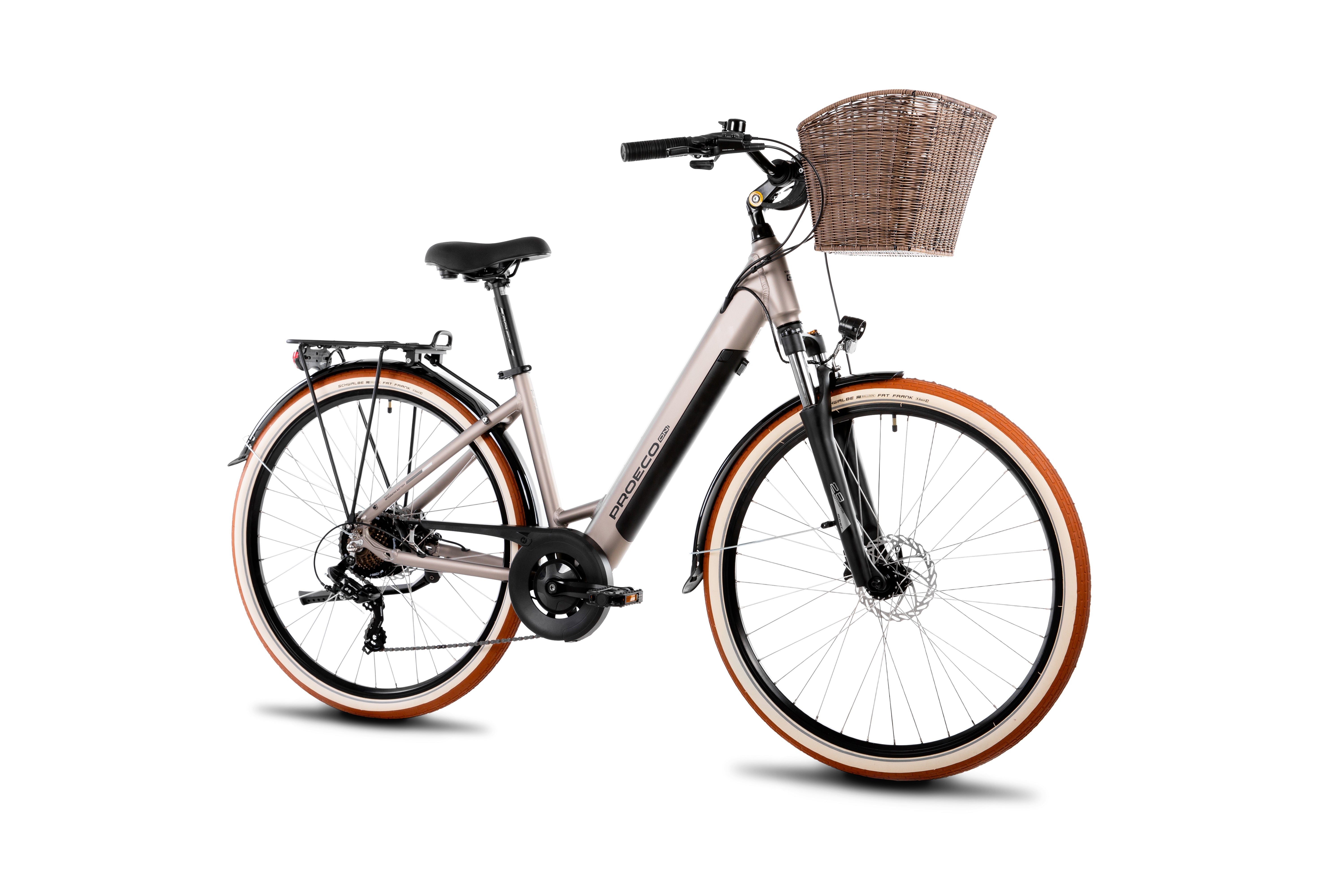 Bicicleta eléctrica PROECO WAVE AN 1.0 504WH + cesta