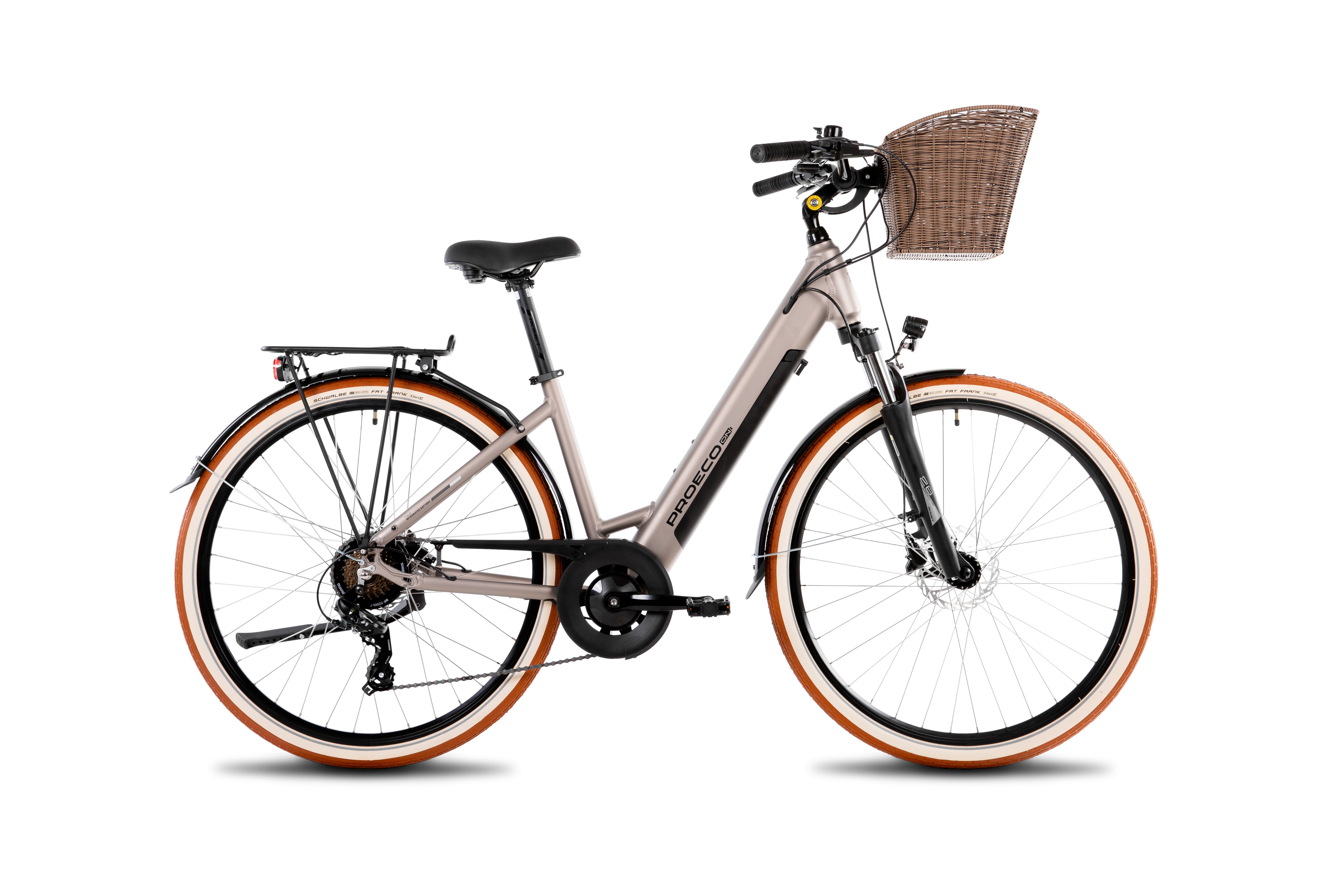 Bicicleta eléctrica PROECO WAVE AN 1.0 504WH + cesta