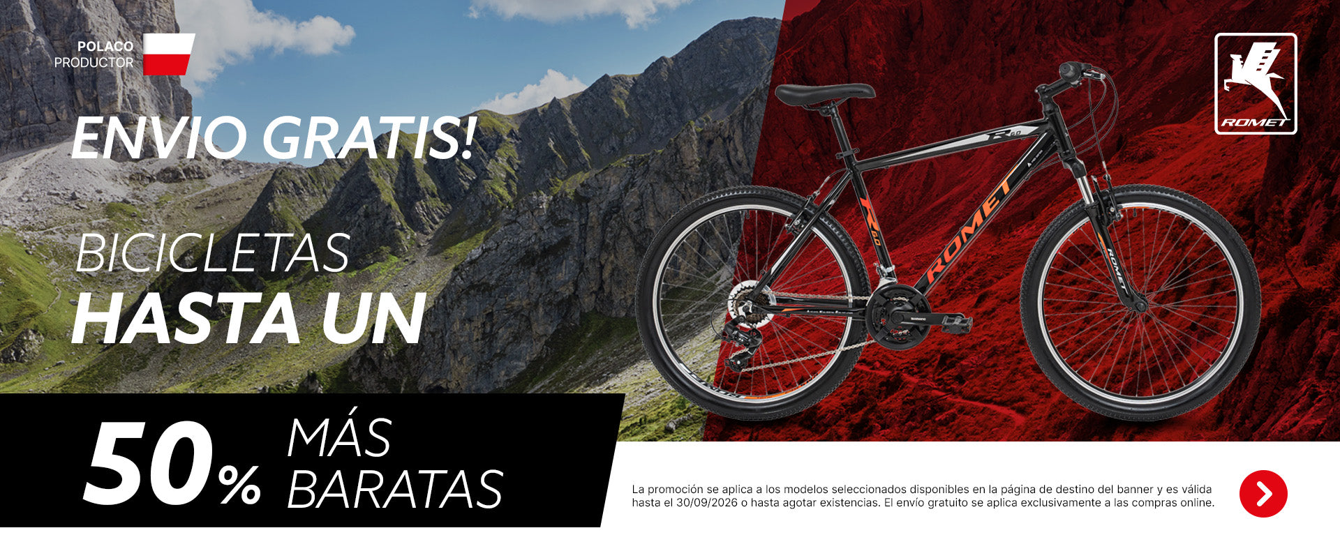 Promociones Romet: bicicletas hasta un 50% más baratas